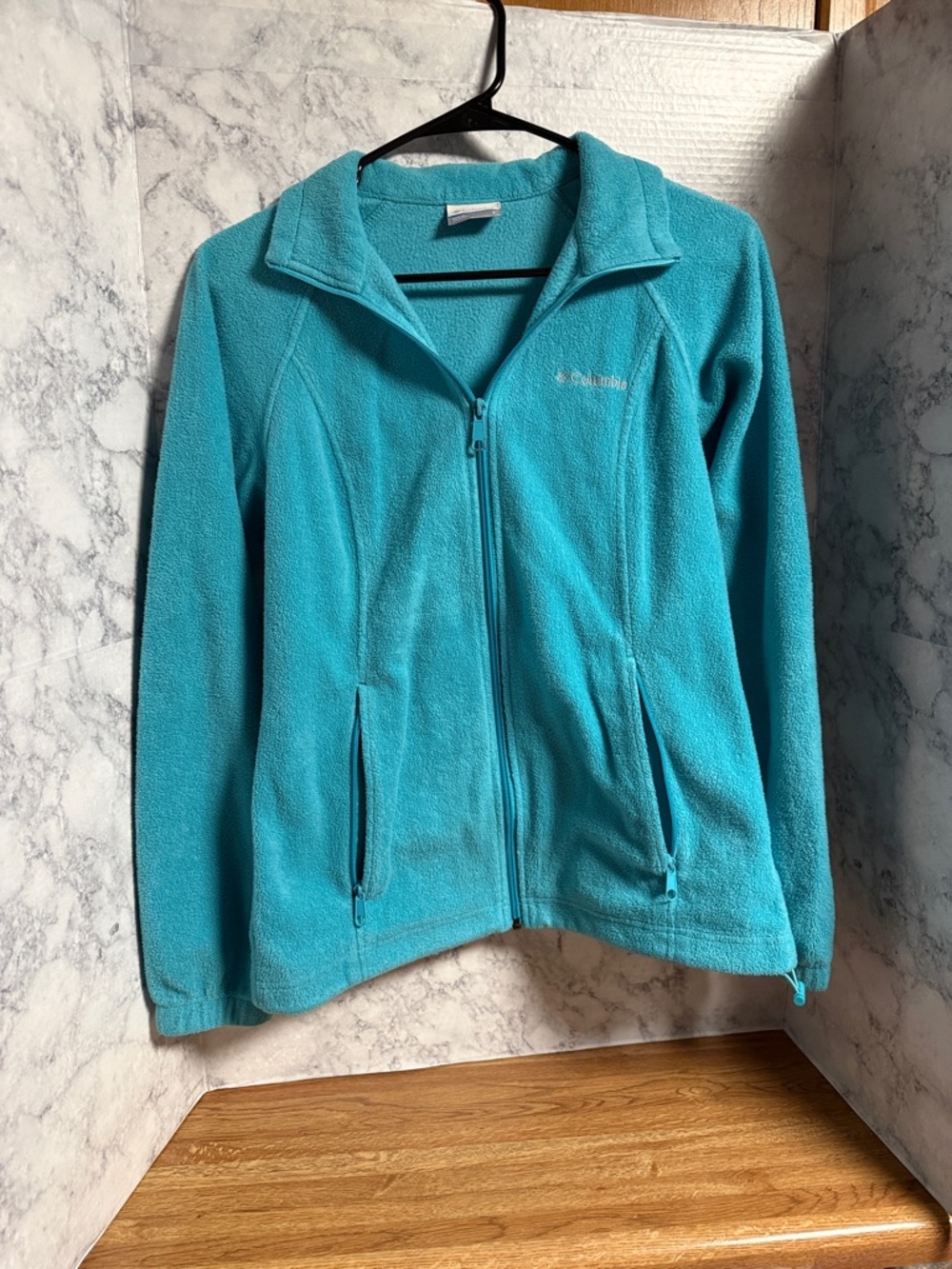 Columbia Women's Teal Zip-Up Teddy Fleece Jacket